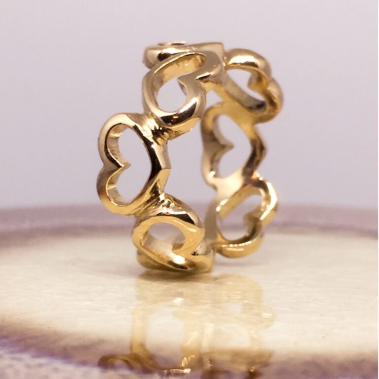 Åben Hjerte Ring 14 kt guld