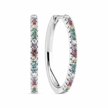 Sif Jakobs Ellera X-Grande Øreringe Sølv 24mm SJ-E22030-XCZ-SS - hoops med click-lukning – nemme at tage af og på og perfekte til hverdagsbrug.