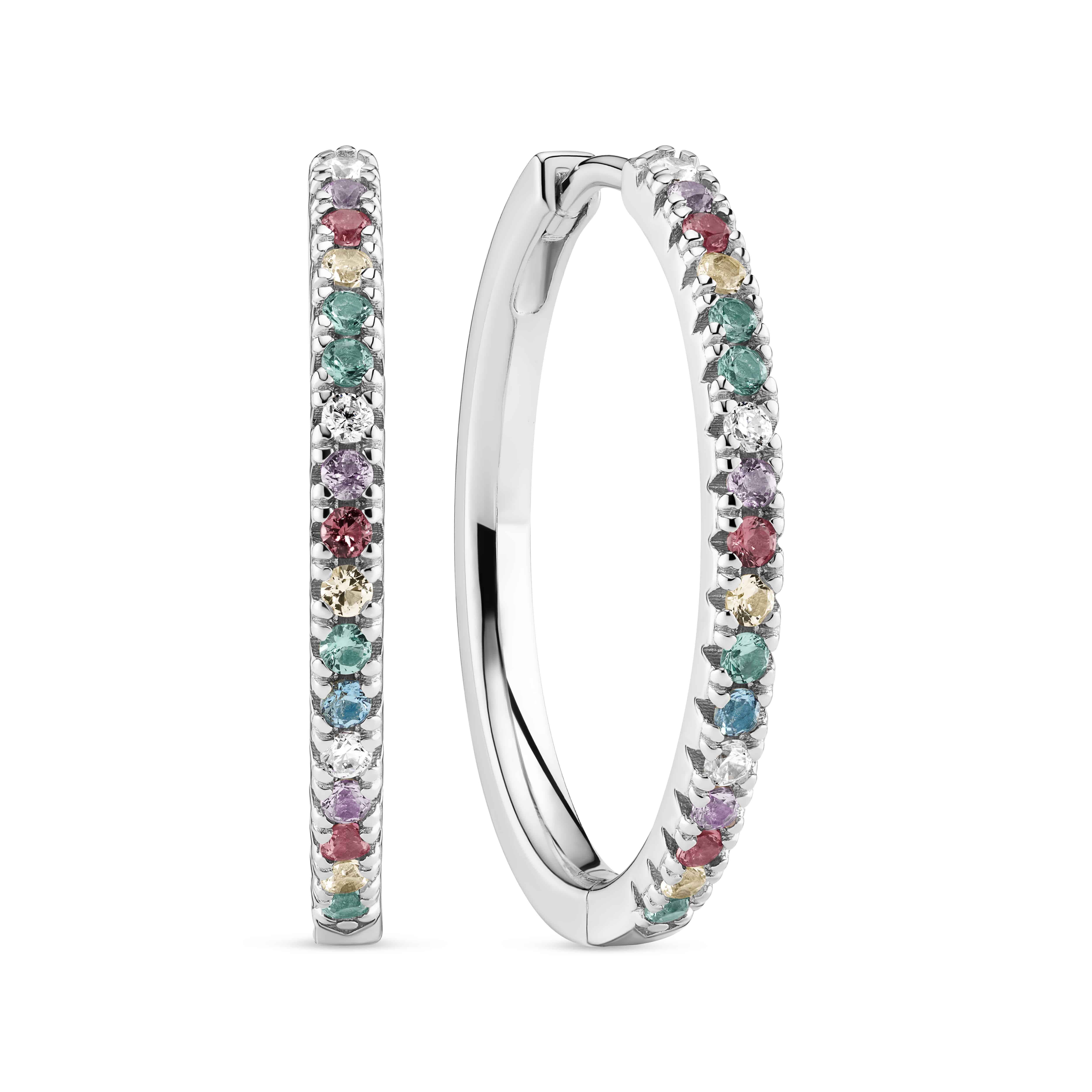 Sif Jakobs Ellera X-Grande Øreringe Sølv 24mm SJ-E22030-XCZ-SS - hoops med click-lukning – nemme at tage af og på og perfekte til hverdagsbrug.