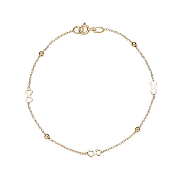 ARMBÅND 8kt m/kugler og uendelighedstegn 3011124