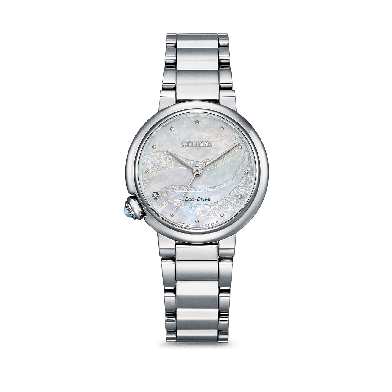 Citizen Ladies Eco-Drive dameur EM0910-80D - i rustfrit stål med perlemorsskive, 30mm urkasse og 50m vandtæthed.