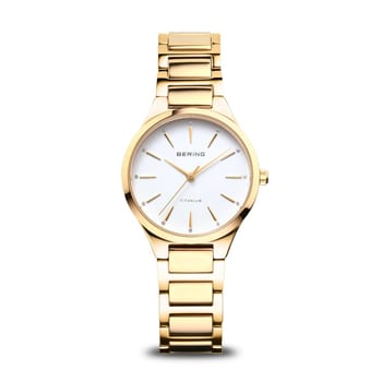 Bering Classic Titanium Dameur 15630-734 med hvid urskive og titanium lænke – spar 30 %