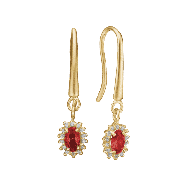 Ørehænger RUBIN/DIAMANT 8kt 170-G8-06
