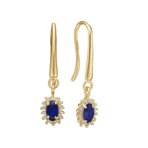 Ørehænger SAFIR/DIAMANT 8kt 1670-G8-07