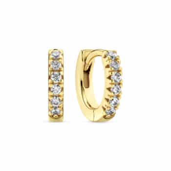 Sif Jakobs Ellera Piccolo Øreringe Forgyldt Sølv 11mm SJ-E1066-CZ(YG) - Små hoops med click-lukning – nemme at tage af og på og perfekte til hverdagsbrug.