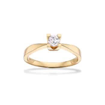 Scrouples Kleopatra ring 14 karat guld med 0,25ct diamant 7135,25 - Klassisk guldring med mulighed for opgradering til større diamant.