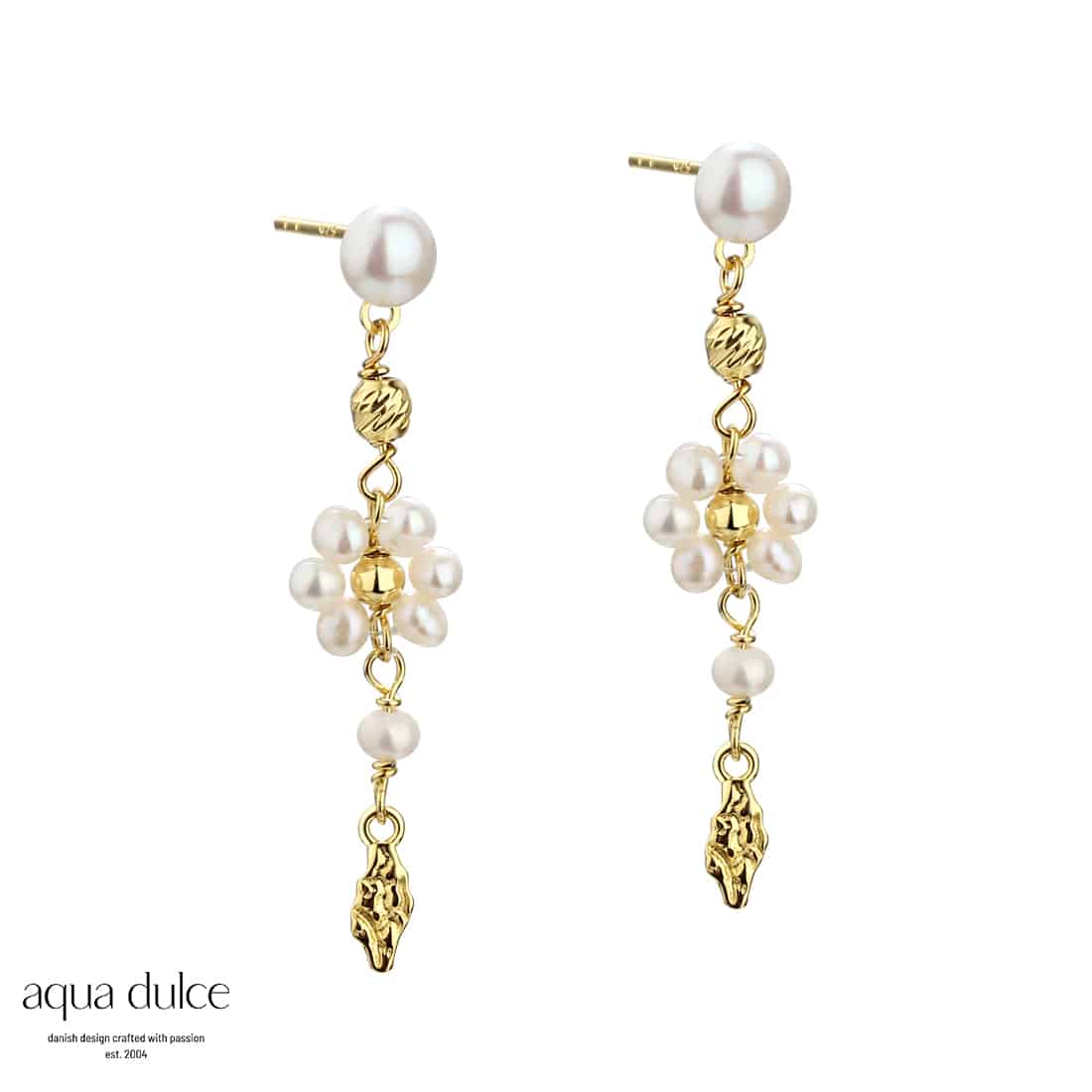 Aqua Dulce DAISY PEARL Ørestik 5011 — Guldsmed Lange
