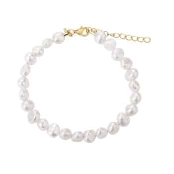 Aqua Dulce Pearl armbånd med hvide barokke ferskvandsperler 5030
