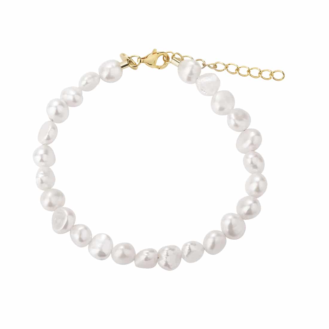 Aqua Dulce Pearl armbånd med hvide barokke ferskvandsperler 5030