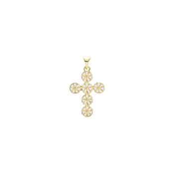 Lund Copenhagen Marguerit kors vedhæng forgyldt 20mm x 15mm 906051-M