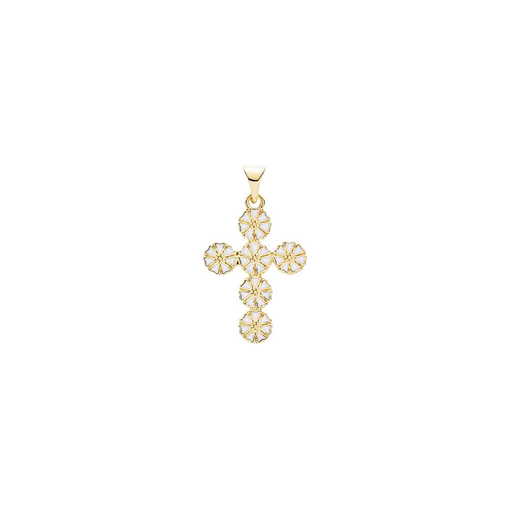 Lund Copenhagen Marguerit kors vedhæng forgyldt 20mm x 15mm 906051-M