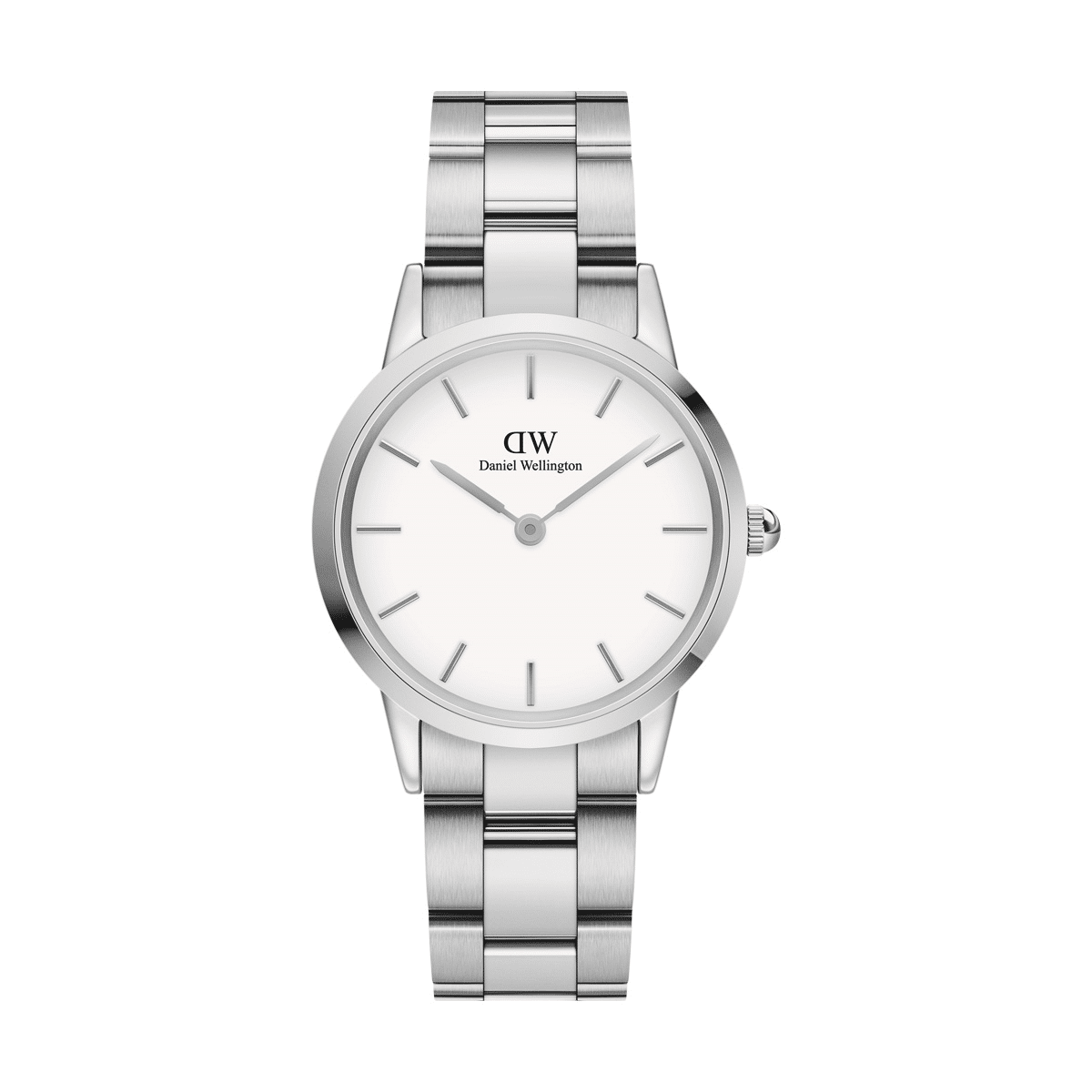 Klassisk Daniel Wellington ICONIC Link 32mm med hvid urskive og stållænke - DW00100203