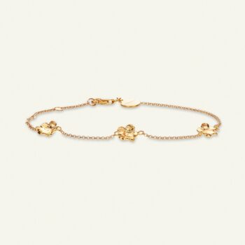 Flora Danica forgyldt armbånd med Forglemmigej blomster