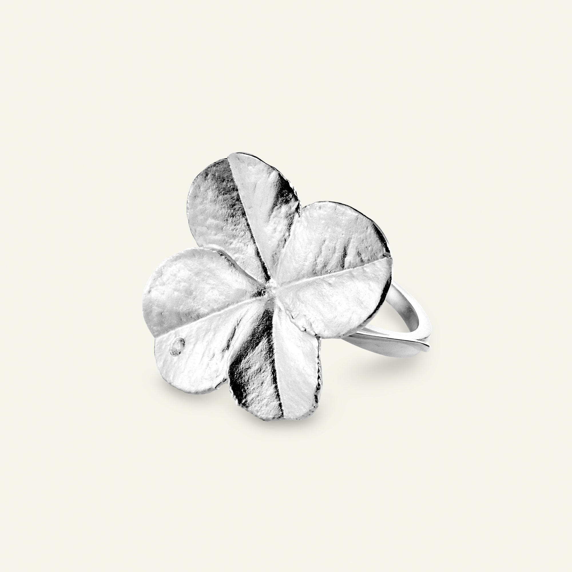 Flora Danica Firkløver Statement ring i sølv
