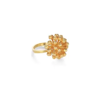 Enkel, elegant og unik er den store Statement Dild Ring i forgyldt sølv fra Flora Danica – 907.DF-STRI-G
