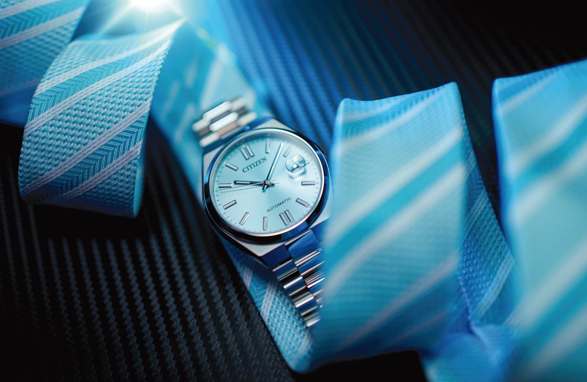 Citizen AUTOMATIC Tsuyosa NJ0151-88M Citizen har netop lanceret en spændende tilføjelse til deres kollektion af automatiske ure – Automatic Tsuyosa NJ0151-88X med den farverige lys turkisblå urskive.