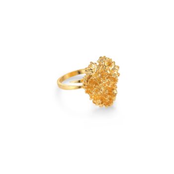 Fornem, enkel og unik er den store Statement Persille Ring i forgyldt sølv fra Flora Danica - 907.PAR-STRI-G