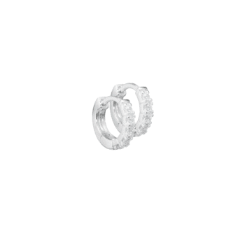 Aqua Dulce Darling Hoop 10mm Sølv 2098 - med klare zirkoner og nem click-lås. Små, elegante hoops til hverdag og fest. Køb hos Guldsmedlange.dk