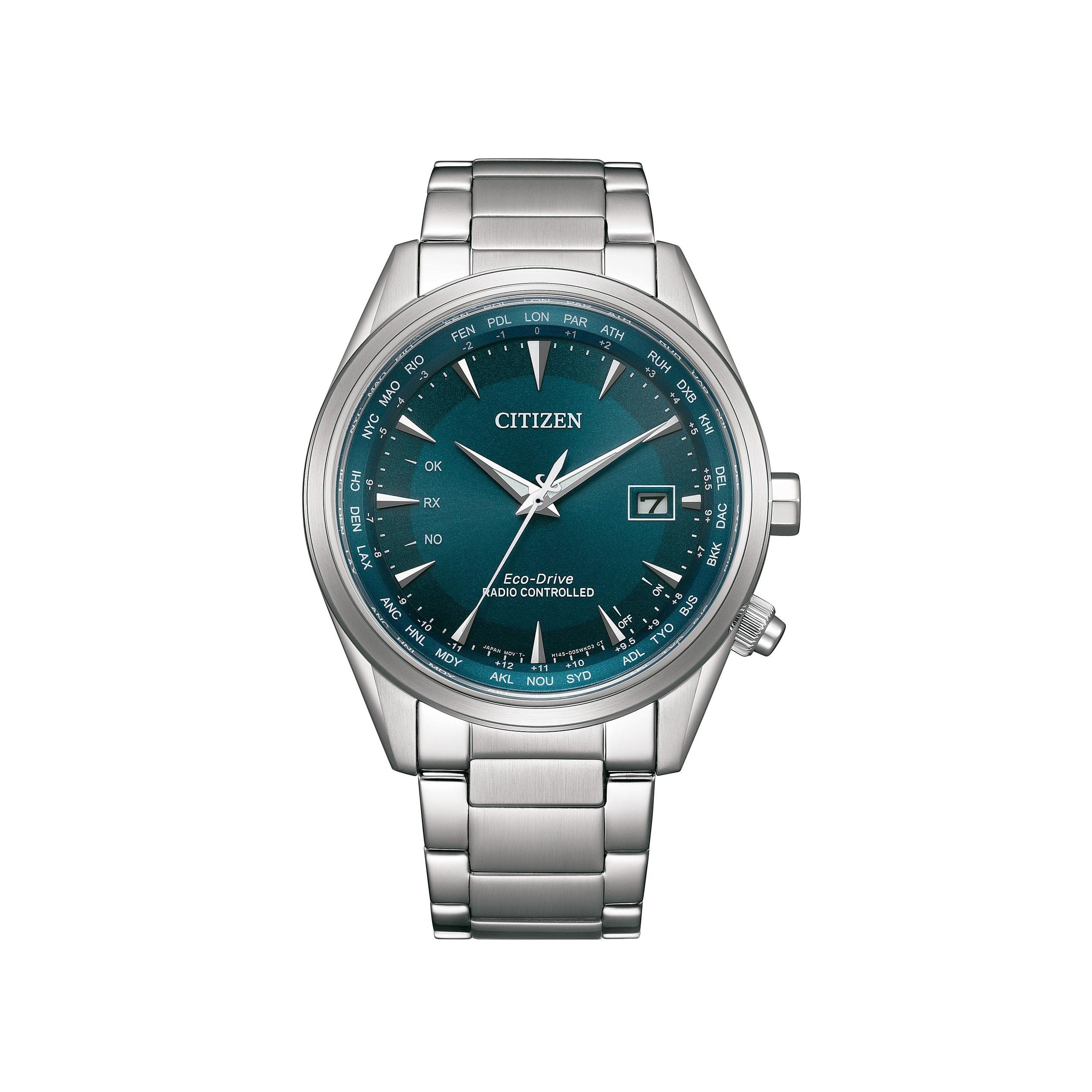 Citizen Eco-Drive Radio Controlled herreur i stål med blå urskive