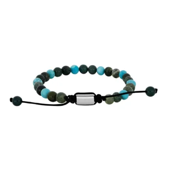 Son of Noa Stenarmbånd med moss agat/turkis 6mm 19-25cm 80890312700