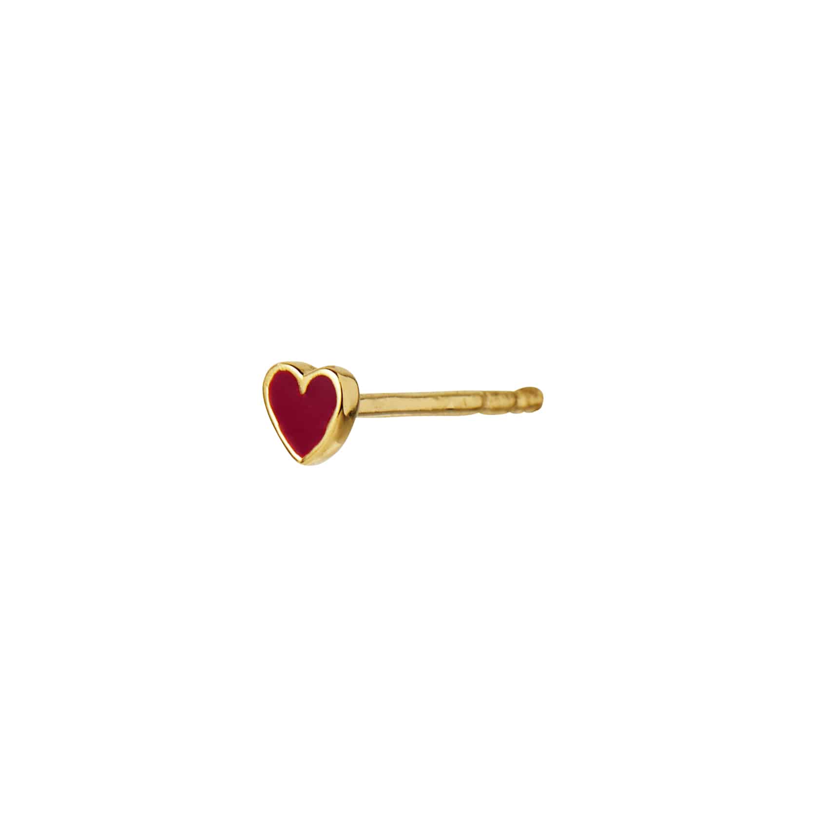 Stine A Petite Love Heart Burgundy Ørering 1181-02