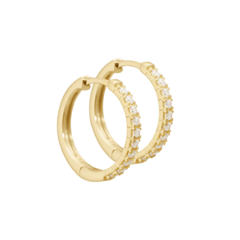 Aqua Dulce Darling hoops i forgyldt sølv med klare zirkonia og en diameter på 20 mm