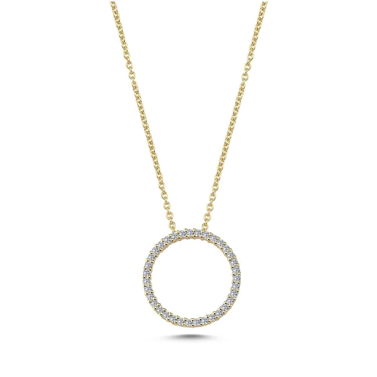 Nuran Diamant Cirkel Vedhæng 14 Karat Guld V2205 021 RG