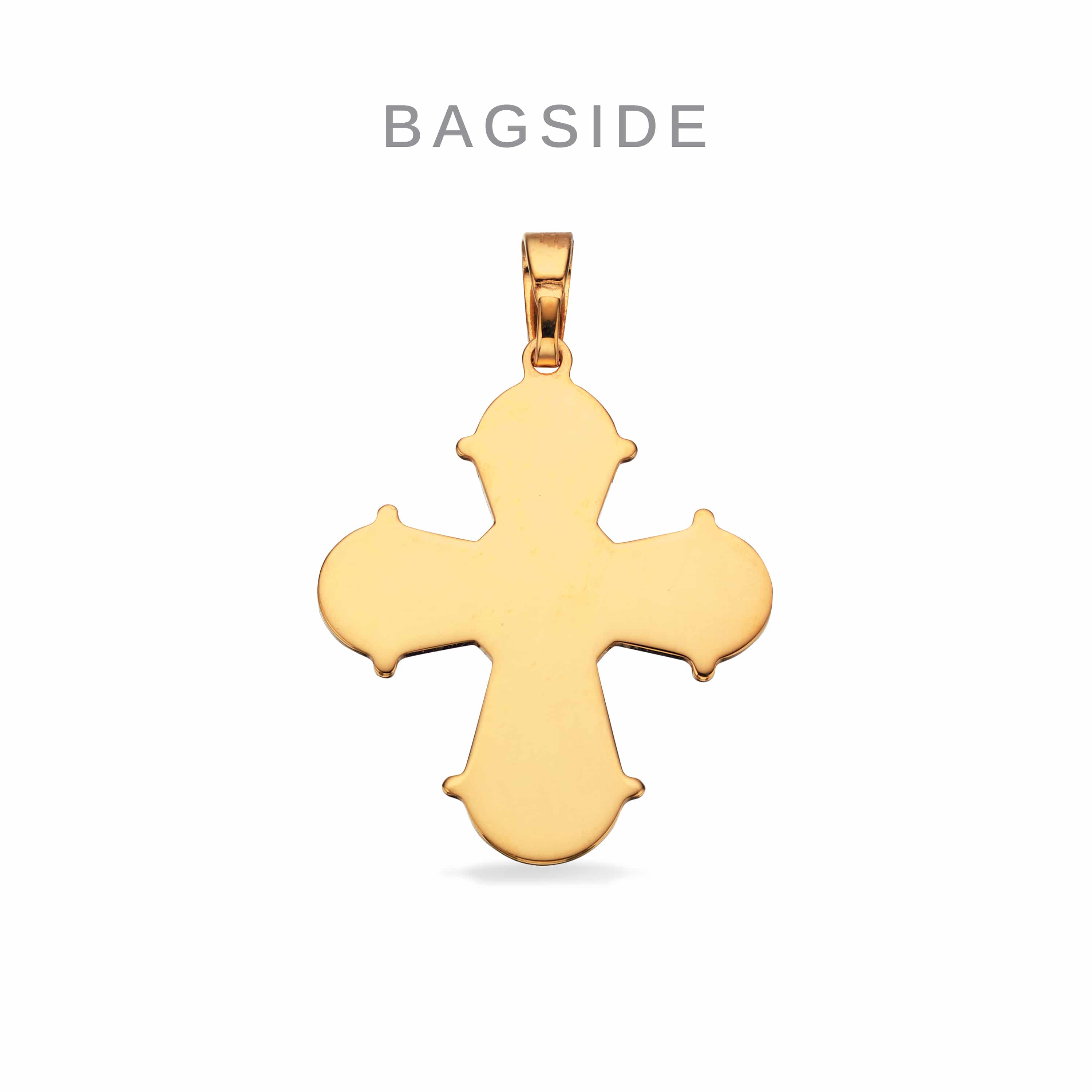 Scrouples Dagmarkors Med blank bagside 8 Karat Guld 21x19mm 20233B