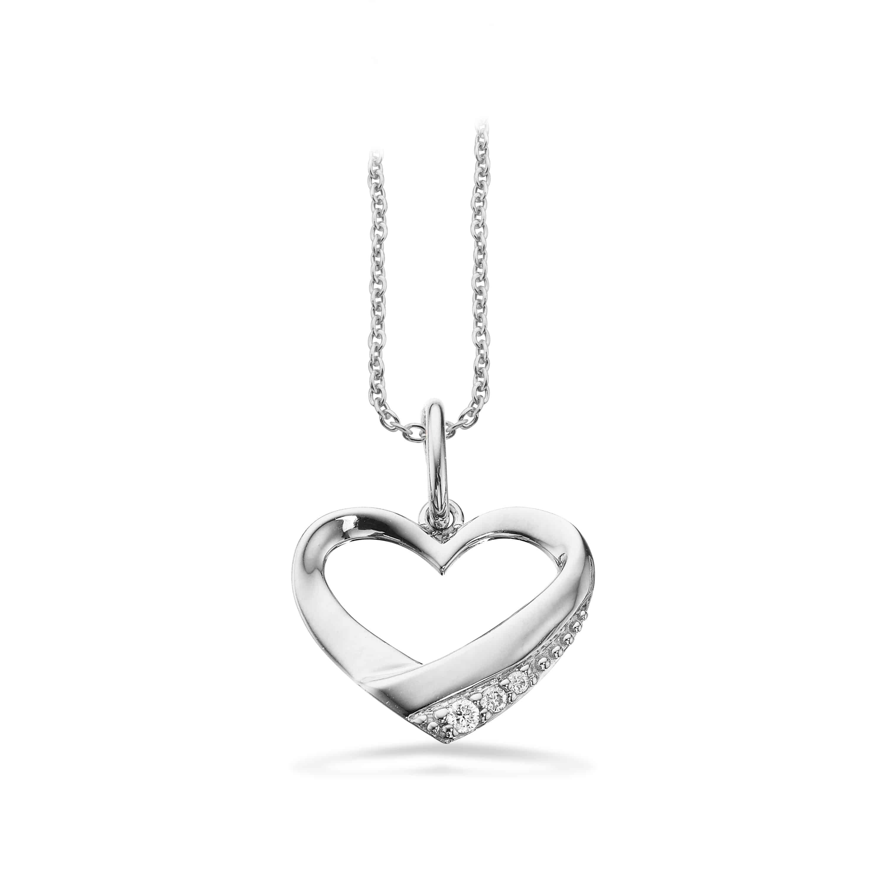 Scrouples Hjerte Vedhæng 14 karat hvidguld med diamant 211686