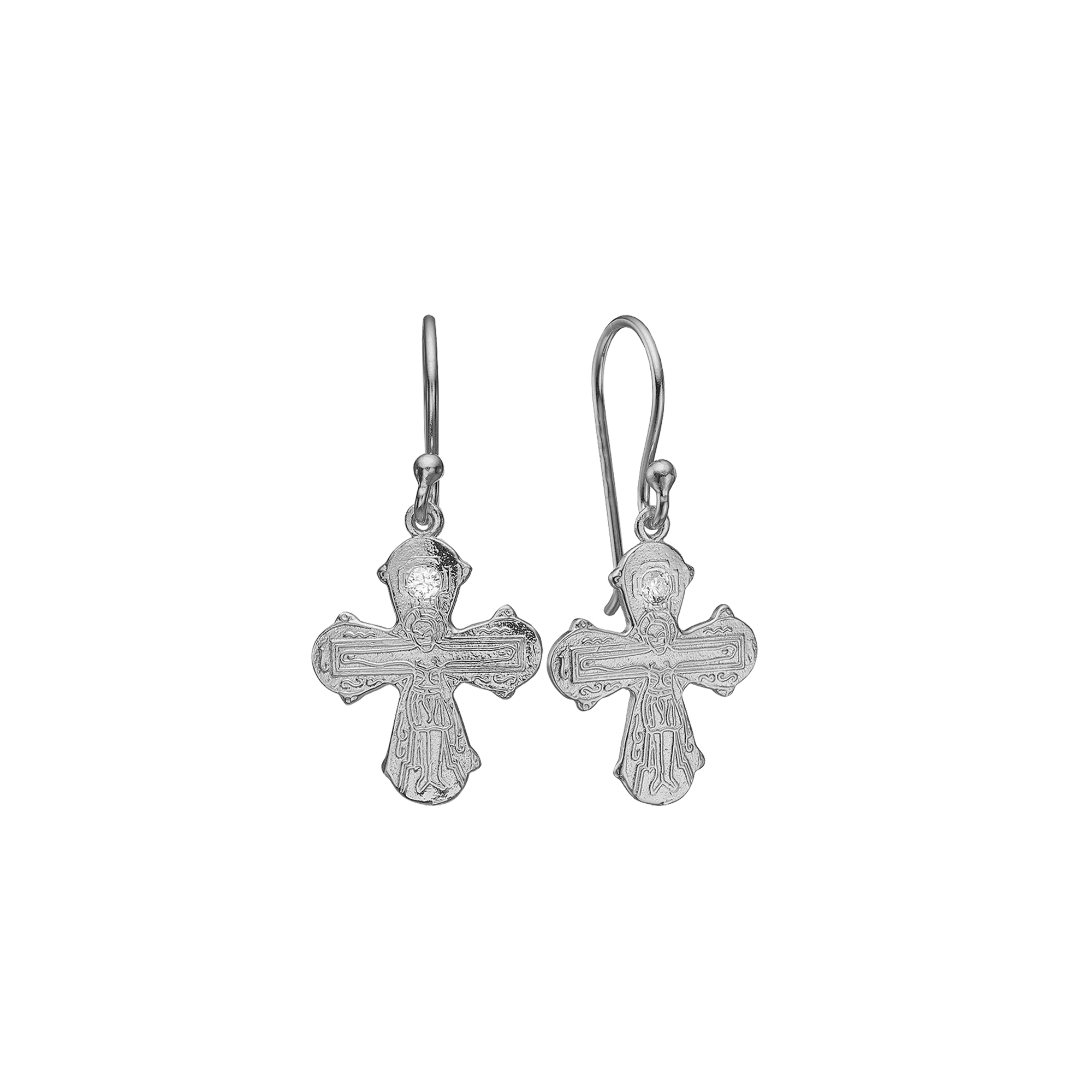 Aagaard Sølv Dagmarkors Øreringe 0,06ct Labgrown Diamant 1670-KV-S01