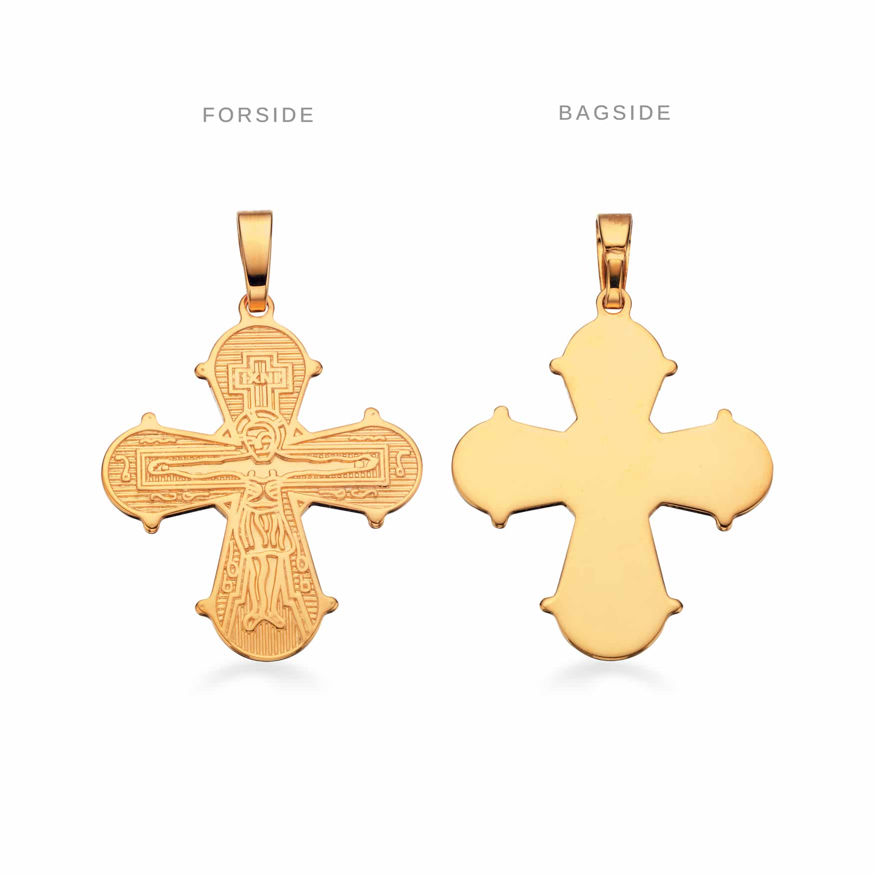 Scrouples Dagmarkors Med blank bagside 8 Karat Guld 21x19mm 20233B