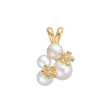 Lund Copenhagen Perle Vedhæng Med Diamant 0,04w/si 8 Karat Guld 3081361-33