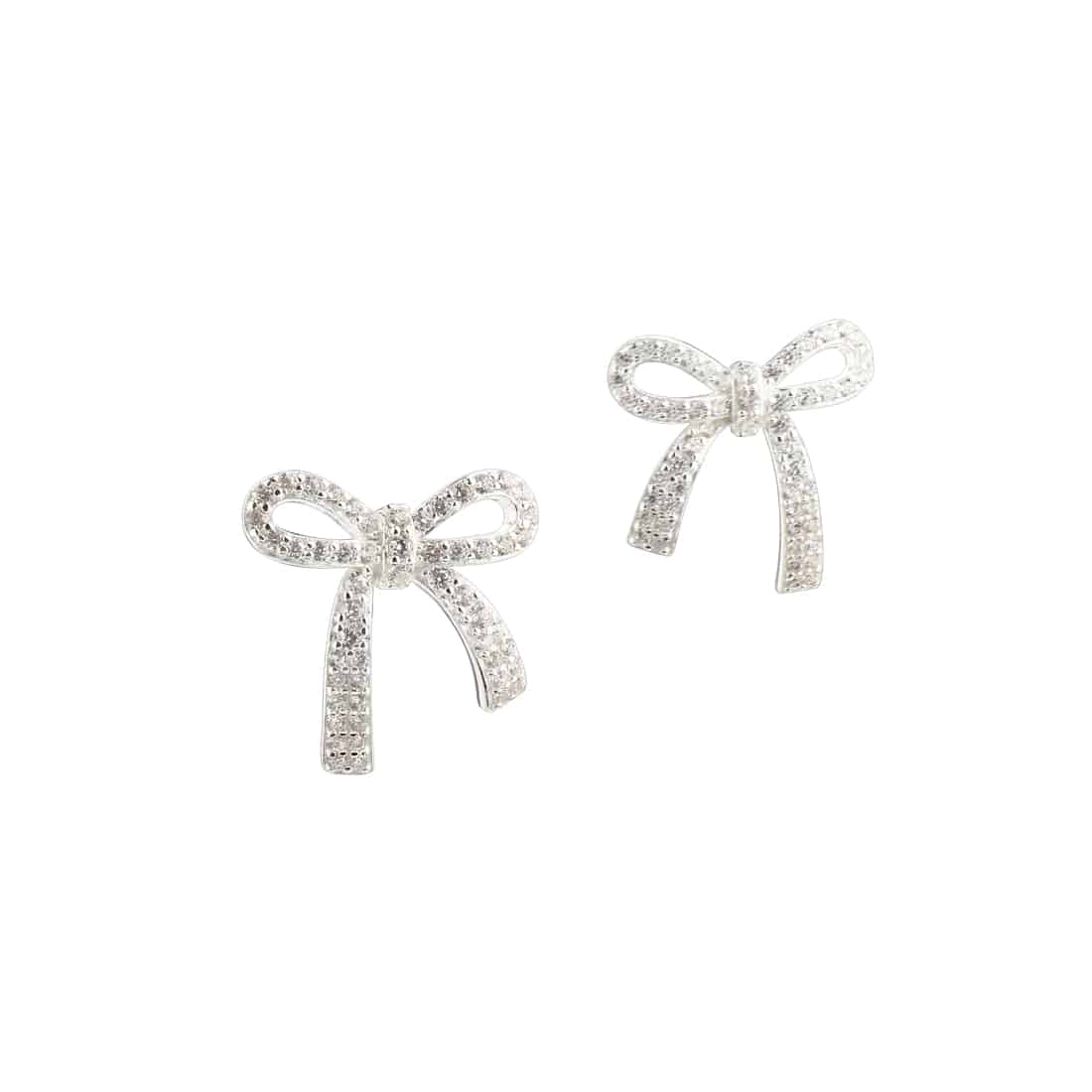Aqua Dulce Elegant Bow ørestikker sølv 5814 - feminine ørestikker formet som en sløjfe og pyntet med klare zirkonia. Shop hos Guldsmedlange.dk