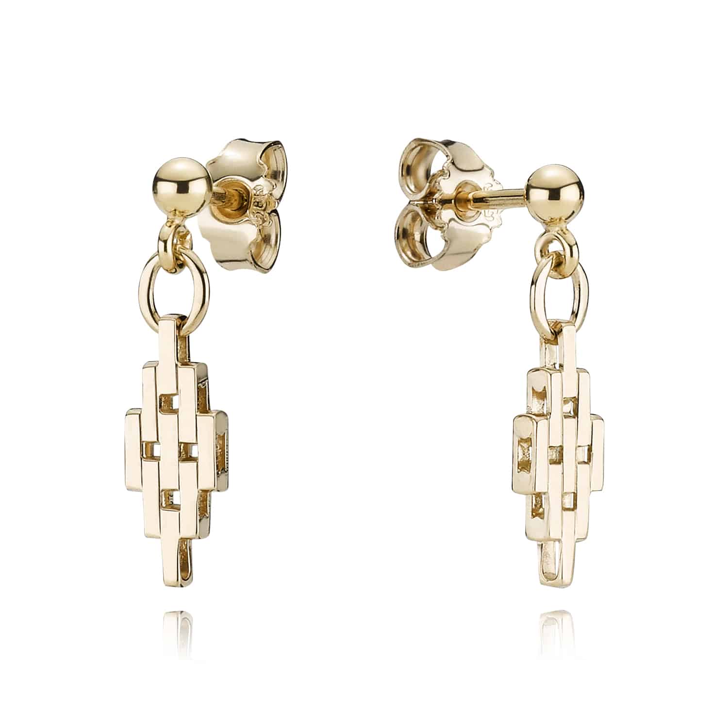BNH Mursten Øreringe 5 Rækker 14 Karat Guld MORE145