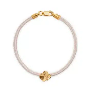 Flora Danica Firkløver Silkearmbånd Rosa Forgyldt 907.FLC-Silk-Rose-G