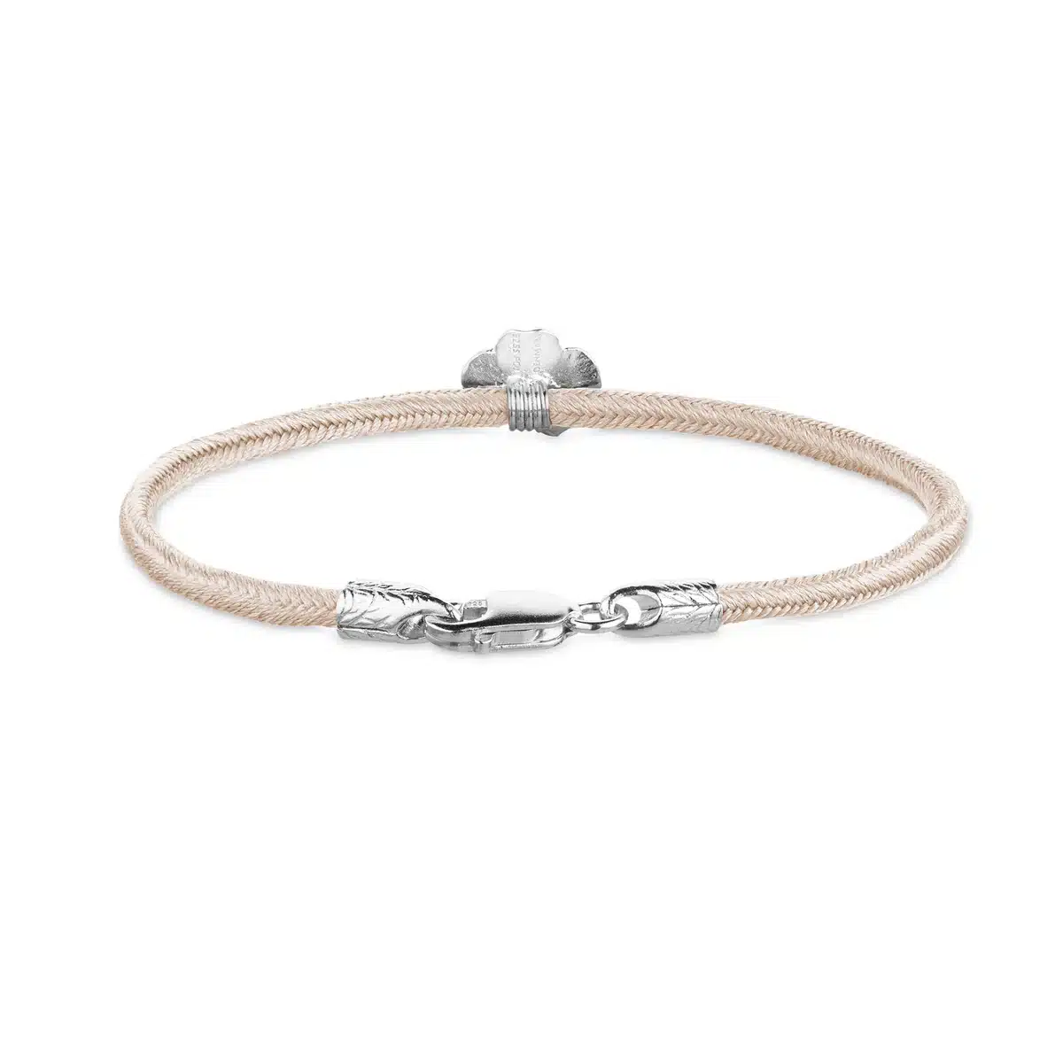 Flora Danica Firkløver Silkearmbånd Rose Sølv 907.FLC-Silk-Rose-S