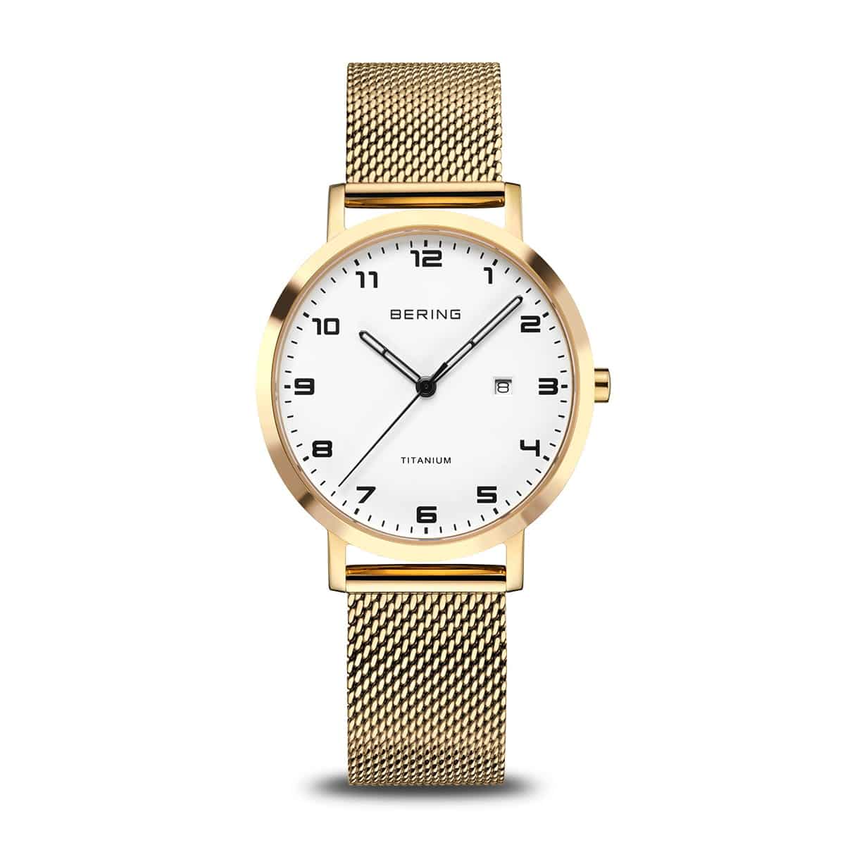 Bering Titanium Dameur 18634-334 med hvid urskive og titanium urkasse