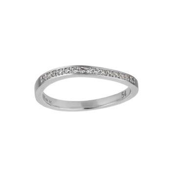 byBiehl Ocean Flow Band Sparkle Ring Sølv med glitrende detaljer