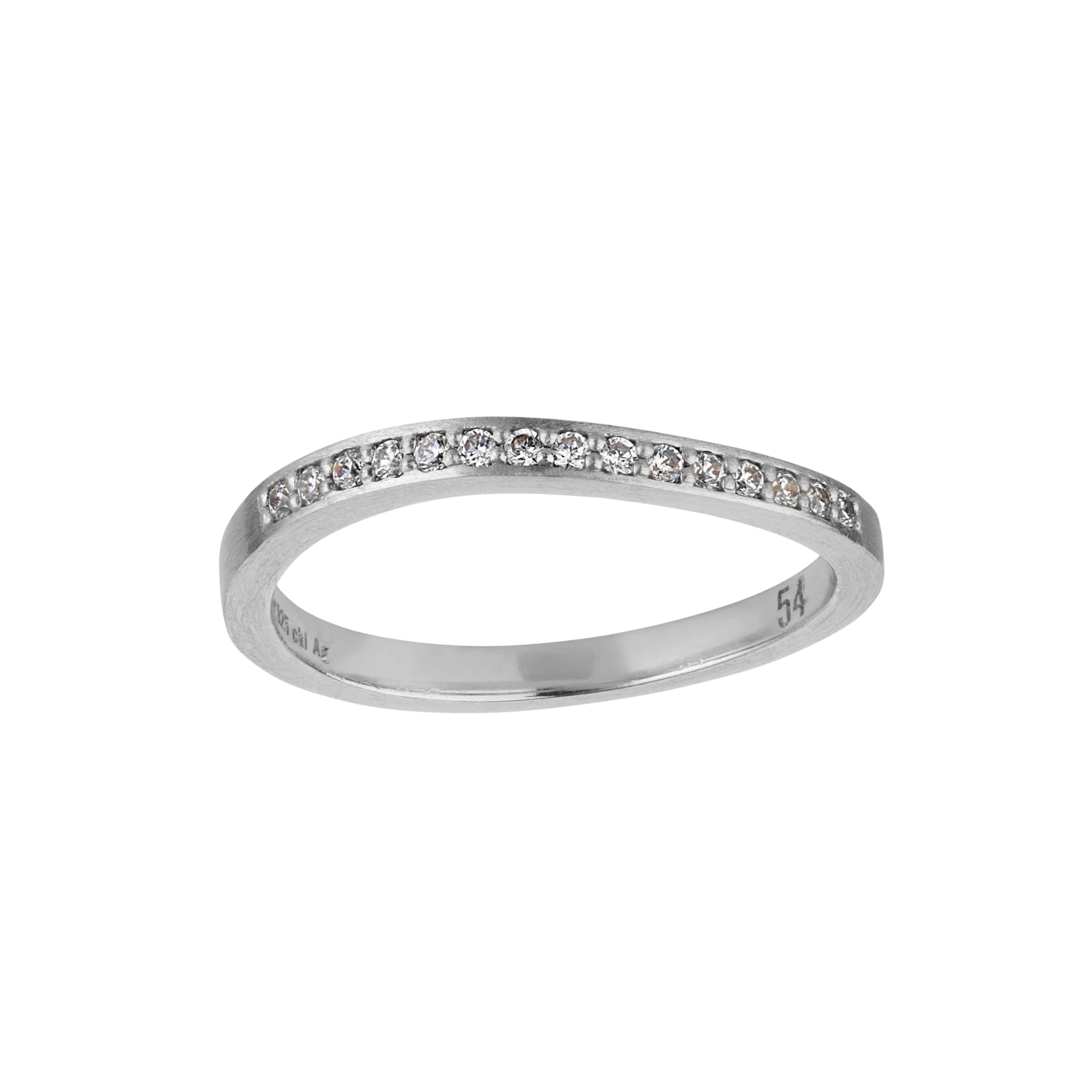 byBiehl Ocean Flow Band Sparkle Ring Sølv med glitrende detaljer