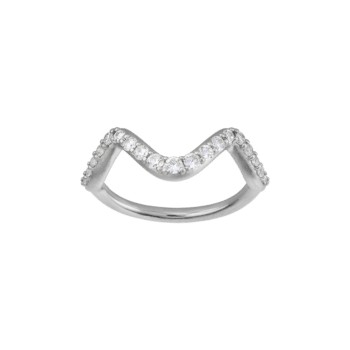 byBiehl Wave Sparkle Ring Small Sølv 5-3701a-R