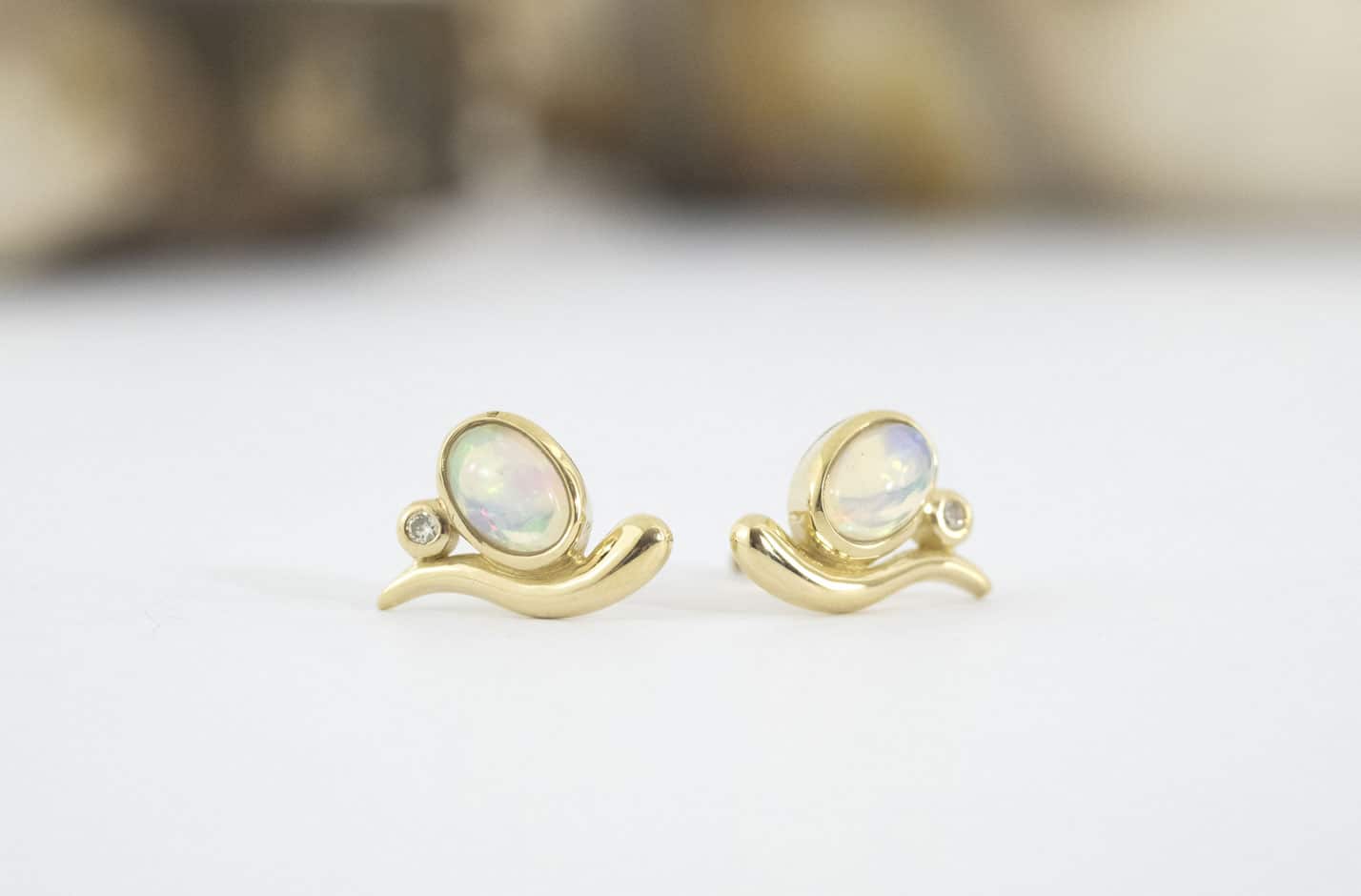 Rabinovich Elegant Opal Øreringe 14 Karat Guld 80450545
