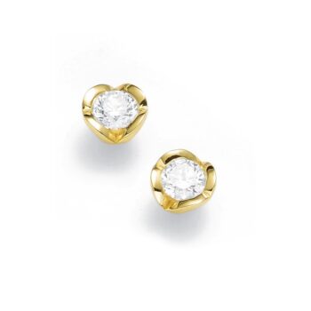 Silhouette Solitære Øreringe 14 Karat Med ialt 0,57ct Brillant Wesselton(W)/SI