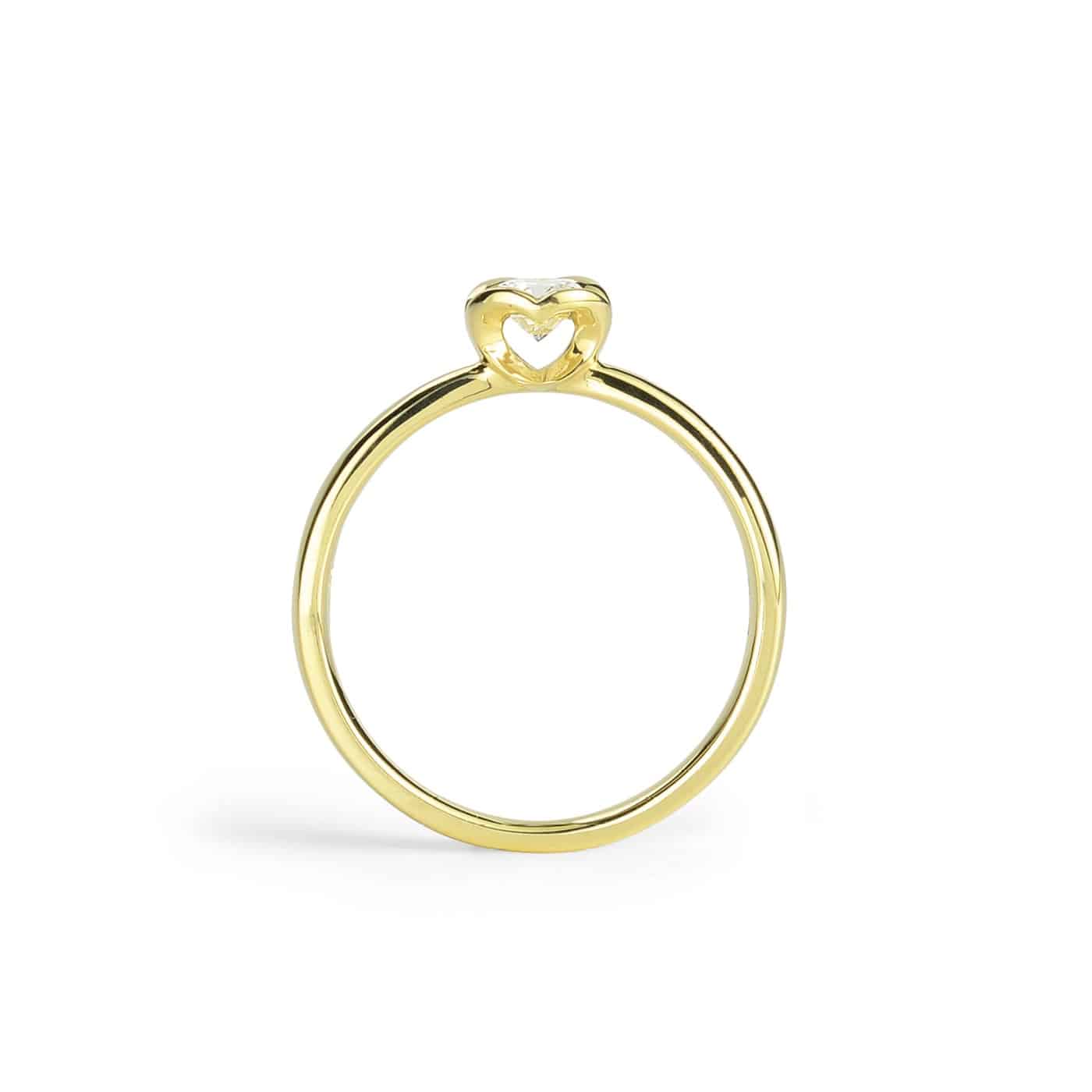 Silhouette Solitære Heart Ring 14 Karat Med 0,50ct Brillant River(E)/SI2