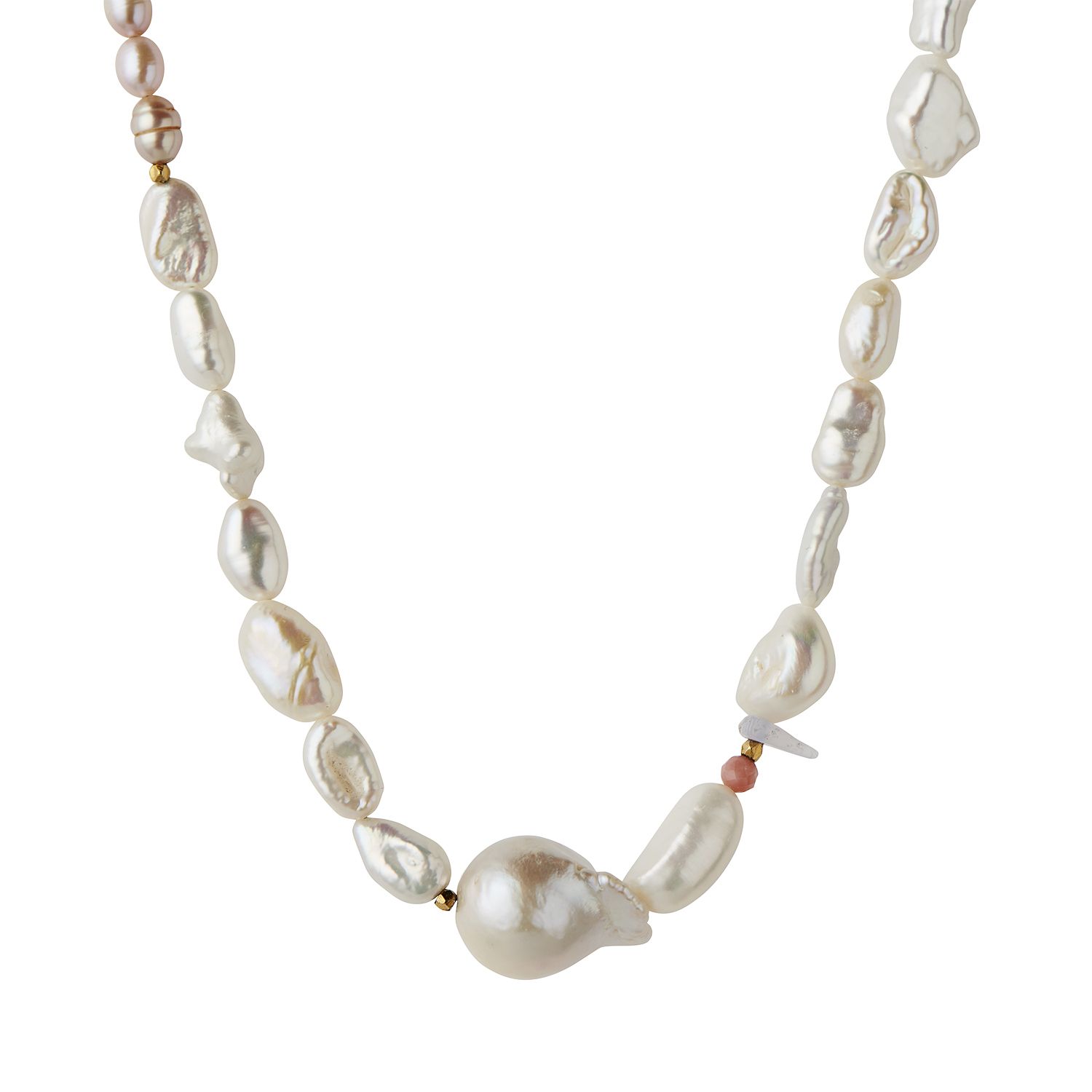 Stine A Chunky Glamour Perle Halskæde White And Rose 2049-02-OS