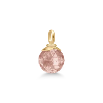Julie Sandlau Berry turmalin rose vedhæng i forgyldt sølv – 10 mm krystal