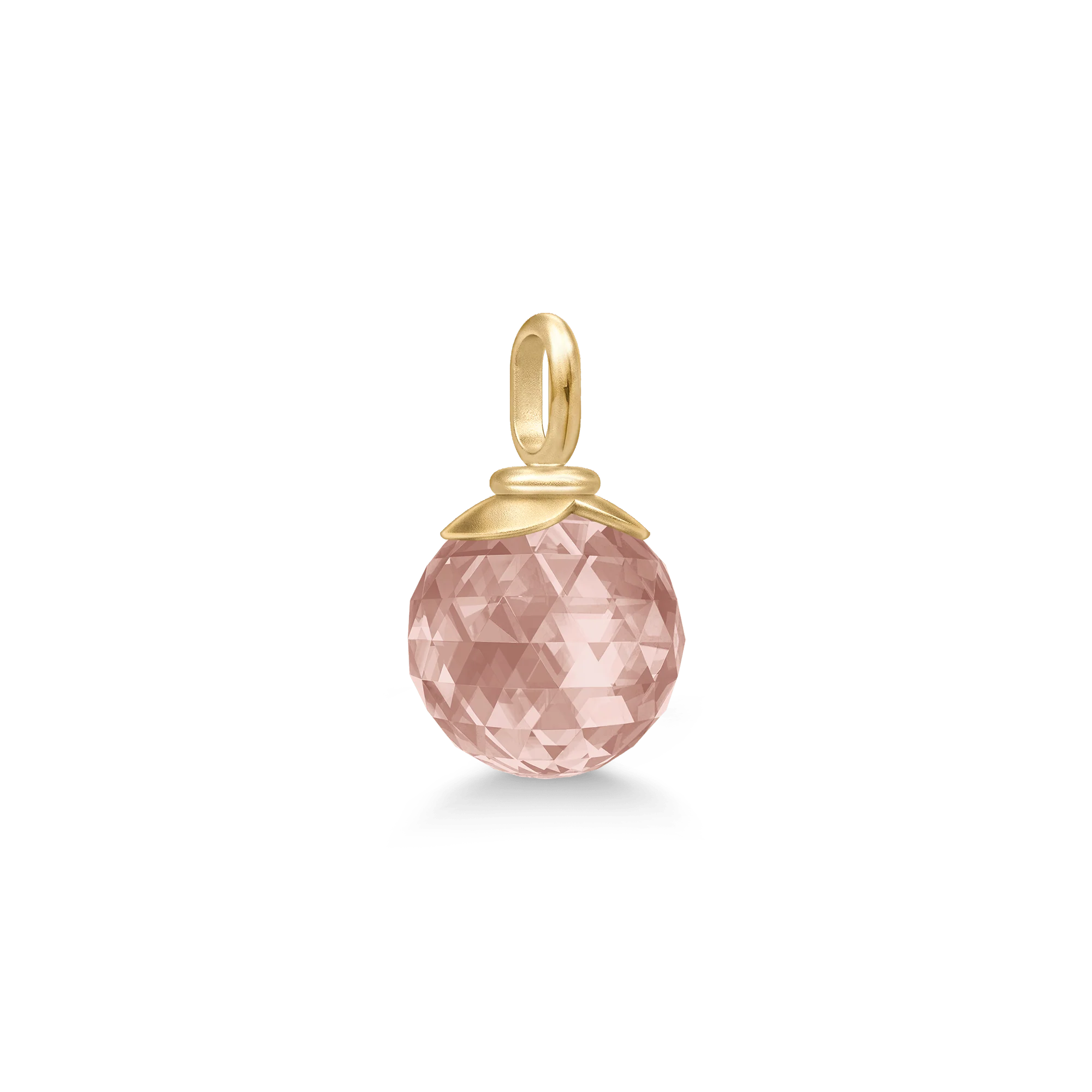 Julie Sandlau Berry turmalin rose vedhæng i forgyldt sølv – 10 mm krystal