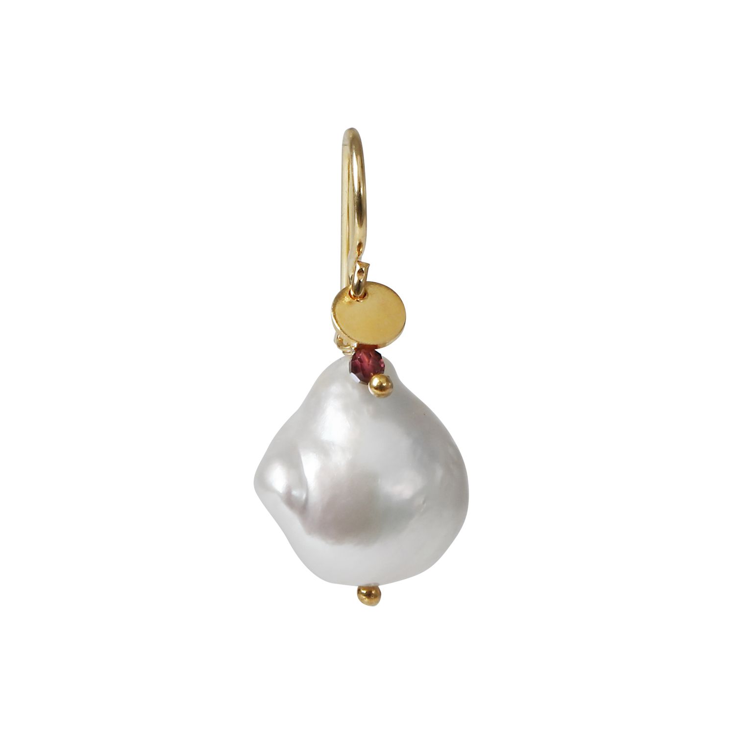 Stine A Baroque Pearl With Gemstone Single Forgyldt 1173-02-S