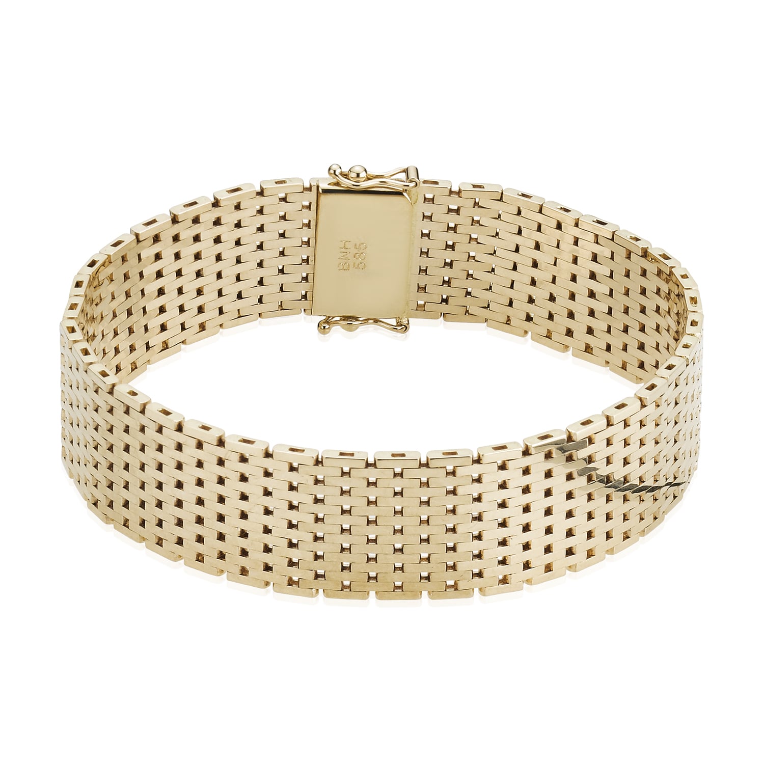 BNH Mursten Armbånd 14 Karat Guld 15 Rækker M141518K
