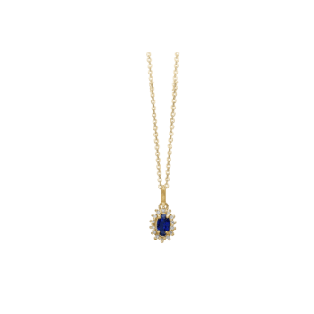 Aagaard Safir Diamant Vedhæng 8 Karat Guld 1680-G8-24-45