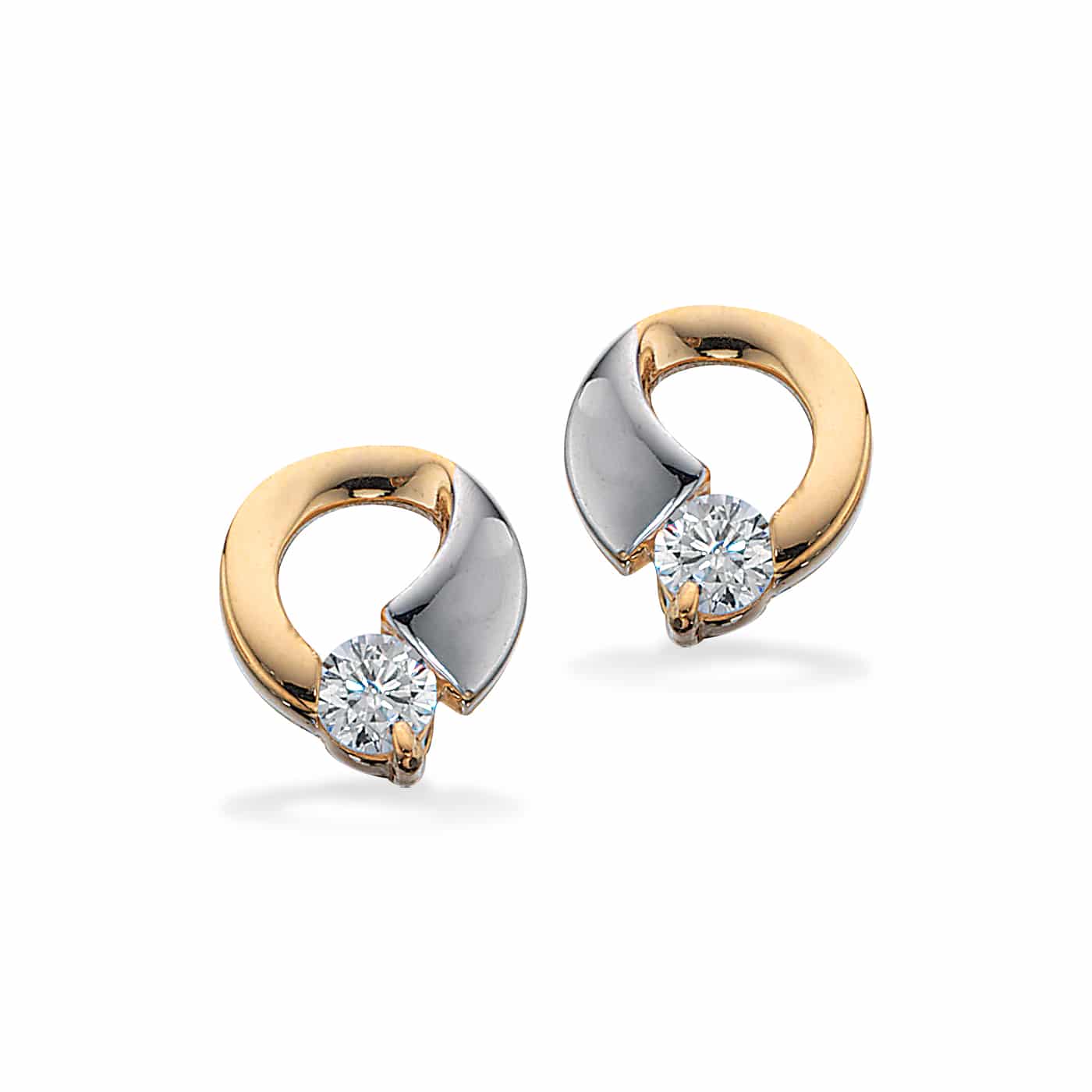 Scrouples Cirkel ørestikker 8 kt guld med zirkonia 117974